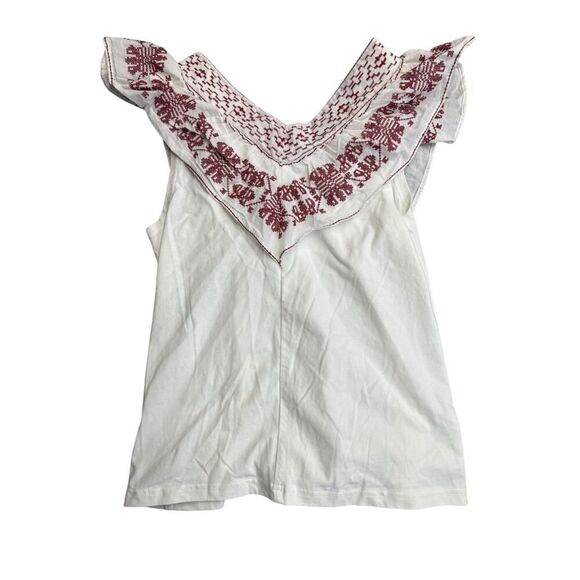 NWT Anthropologie Reathβ& Wren Embroidered Tank Top XS White/Red - Picture 2 of 11